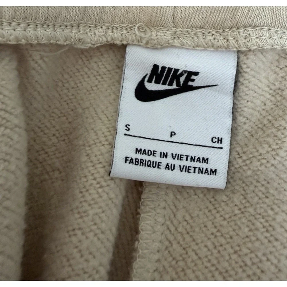 Nike Sportswear Womens Fleece Wide Leg Sweatpants Size S Tan Cream Athleisure